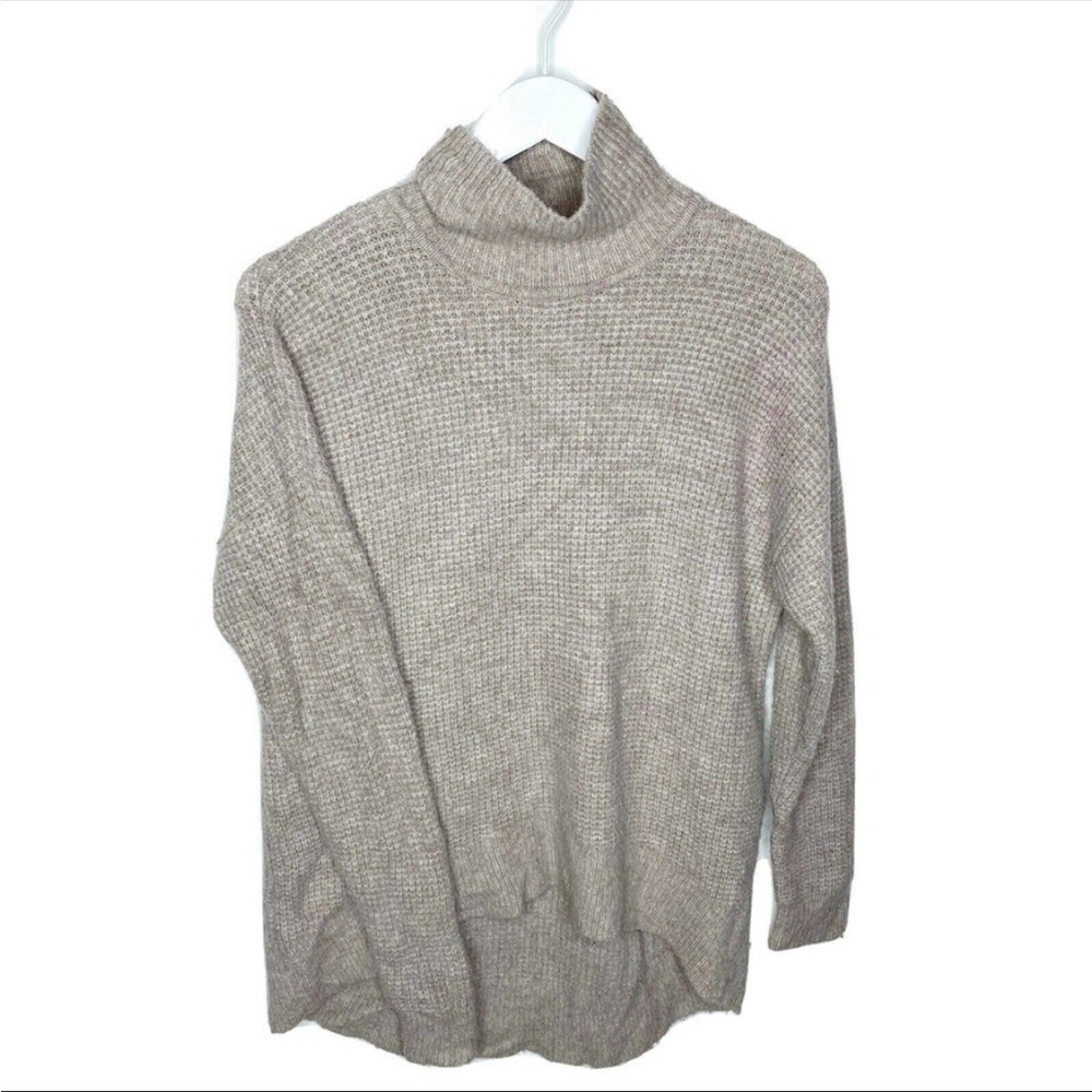 Madewell Wafflestitch Khaki Wool Turtleneck